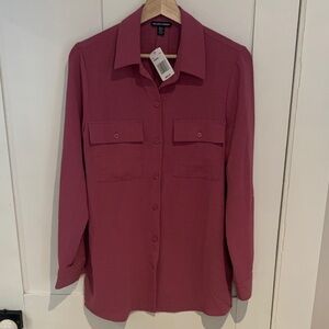 Hilary Radley Pink Button-Up Shirt